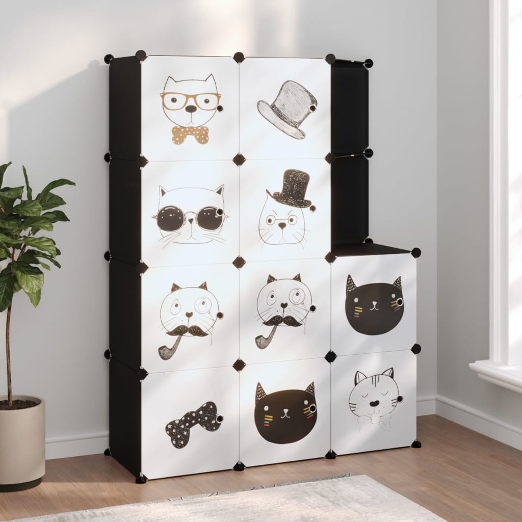 Storage Cabinet | Black | Polypropylene (PP) and Steel | Large | Modular
