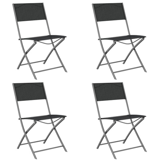Folding Outdoor Chair | Set of 4 | Black