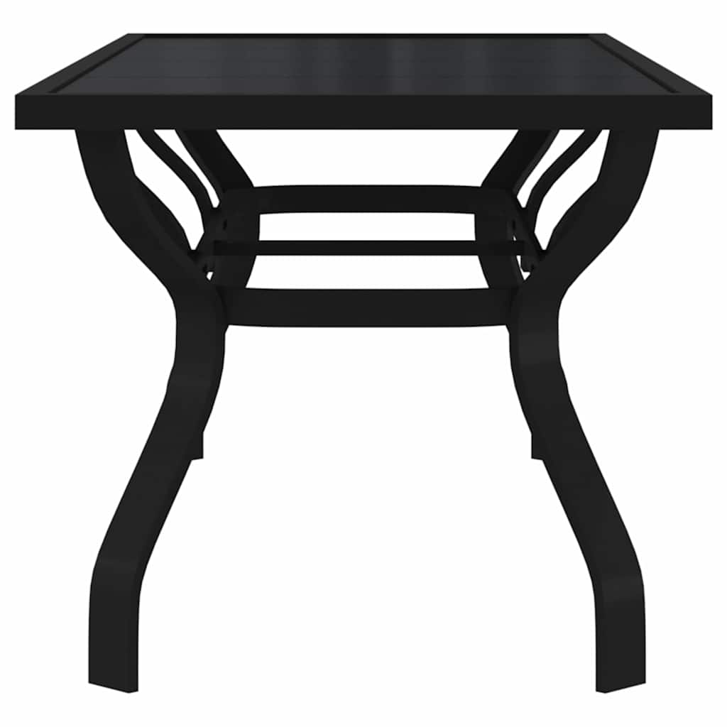 318769 vidaXL Garden Table Black 180x80x70 cm Steel and Glass