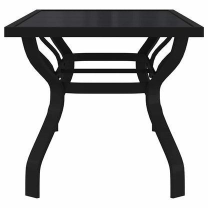 318769 vidaXL Garden Table Black 180x80x70 cm Steel and Glass