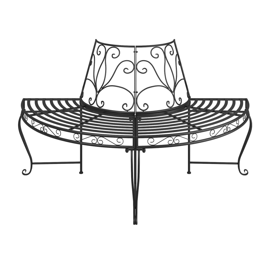 Tree Bench | Set of 2 | Black | Steel | Medium | Durable