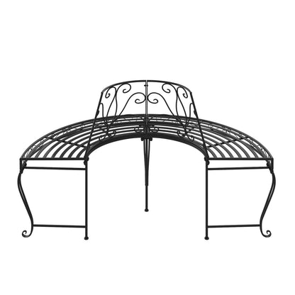 Tree Bench | Set of 2 | Black | Steel | Medium | Durable