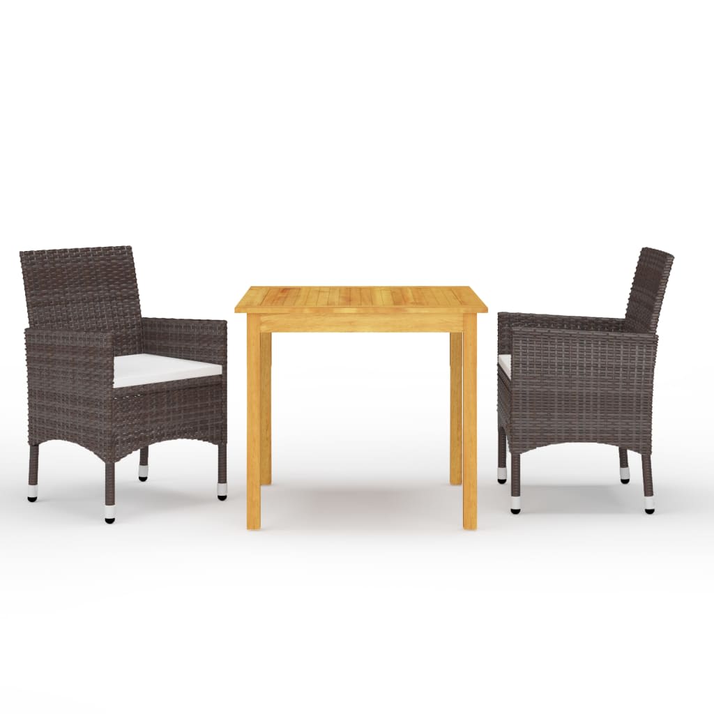 Garden Dining Set | Brown, Cream White