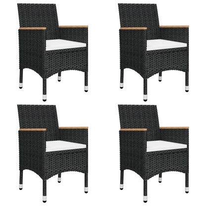 Garden Dining Set | Black | Solid acacia wood | 5 Piece