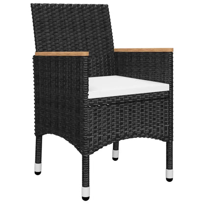 Garden Dining Set | Black | Solid acacia wood | 5 Piece