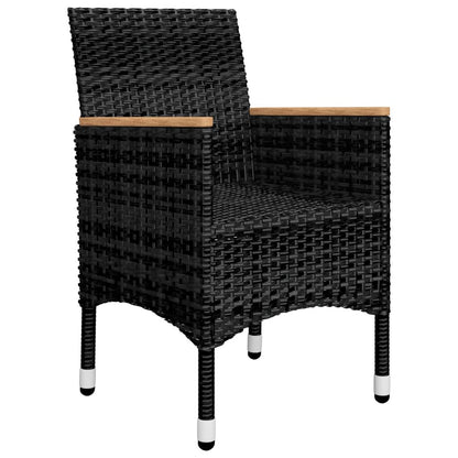 Garden Dining Set | Black | Solid acacia wood | 5 Piece