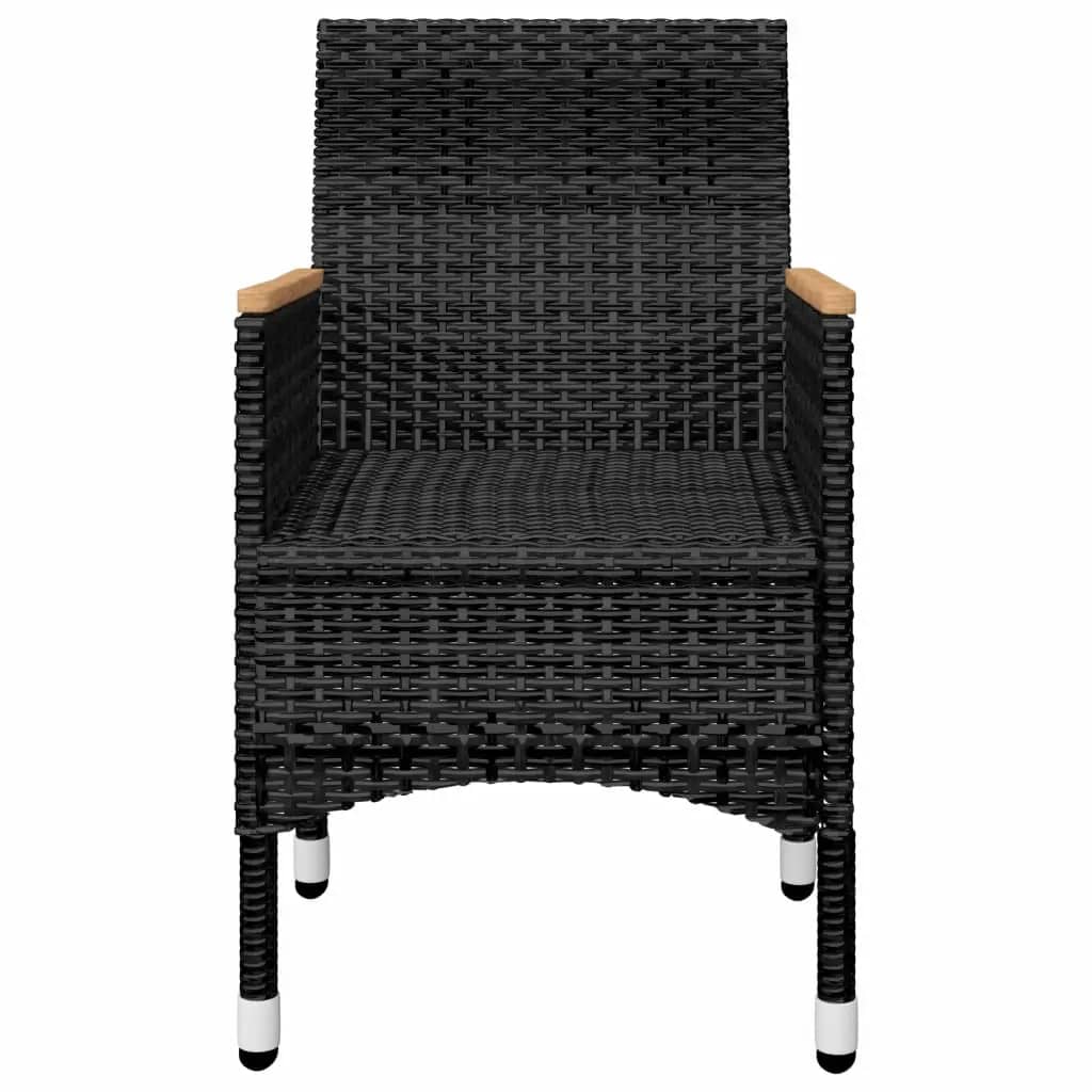Garden Dining Set | Black | Solid acacia wood | 5 Piece