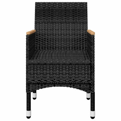Garden Dining Set | Black | Solid acacia wood | 5 Piece