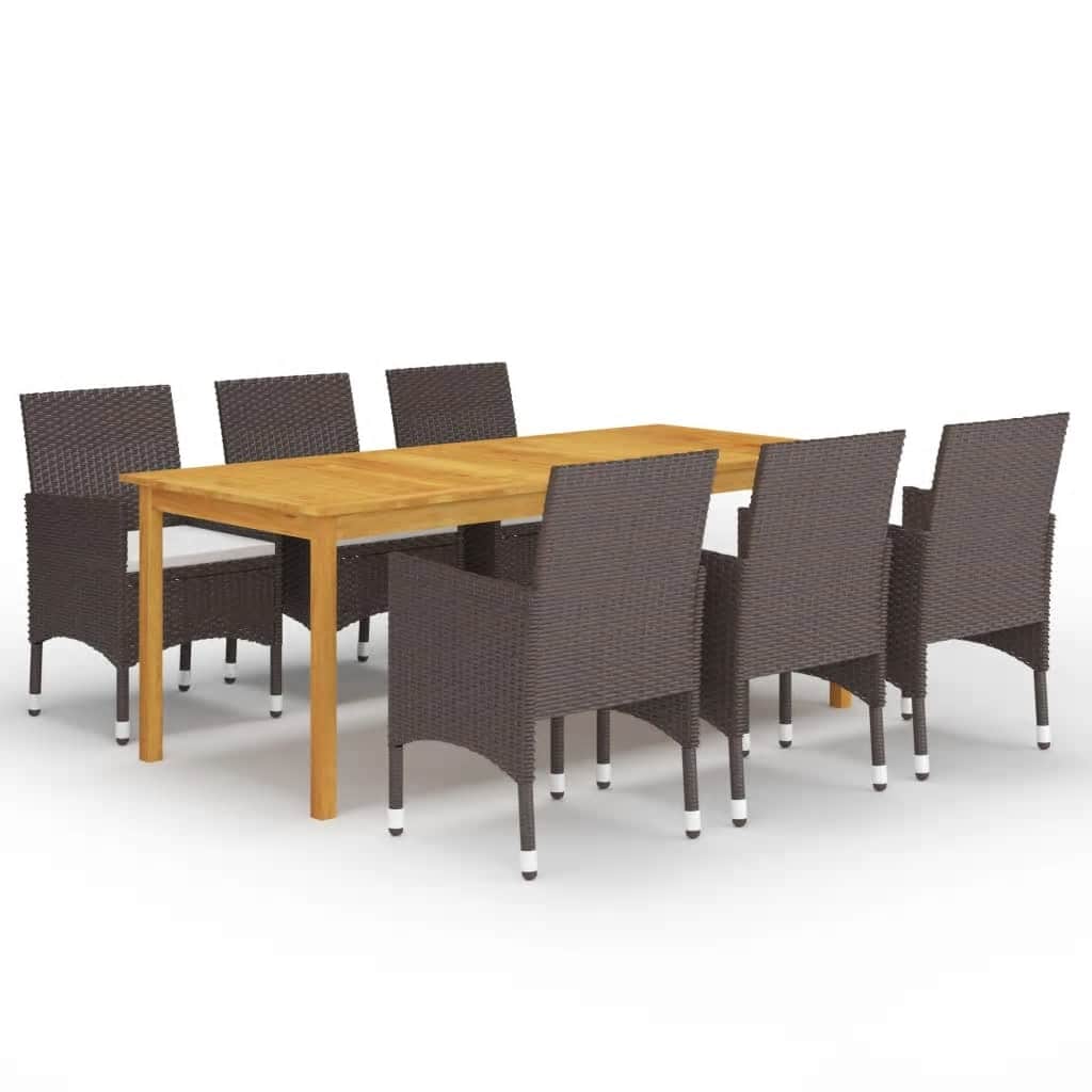 Garden Dining Set | Brown and Cream White