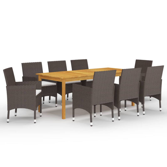 Garden Dining Set | Brown | Solid acacia wood | Large | Durable