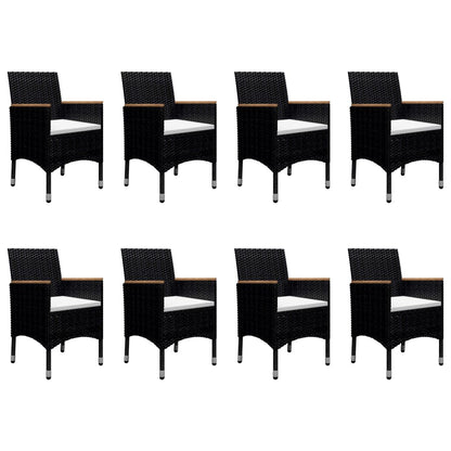 Garden Dining Set | Black | Solid acacia wood | Large | Durable
