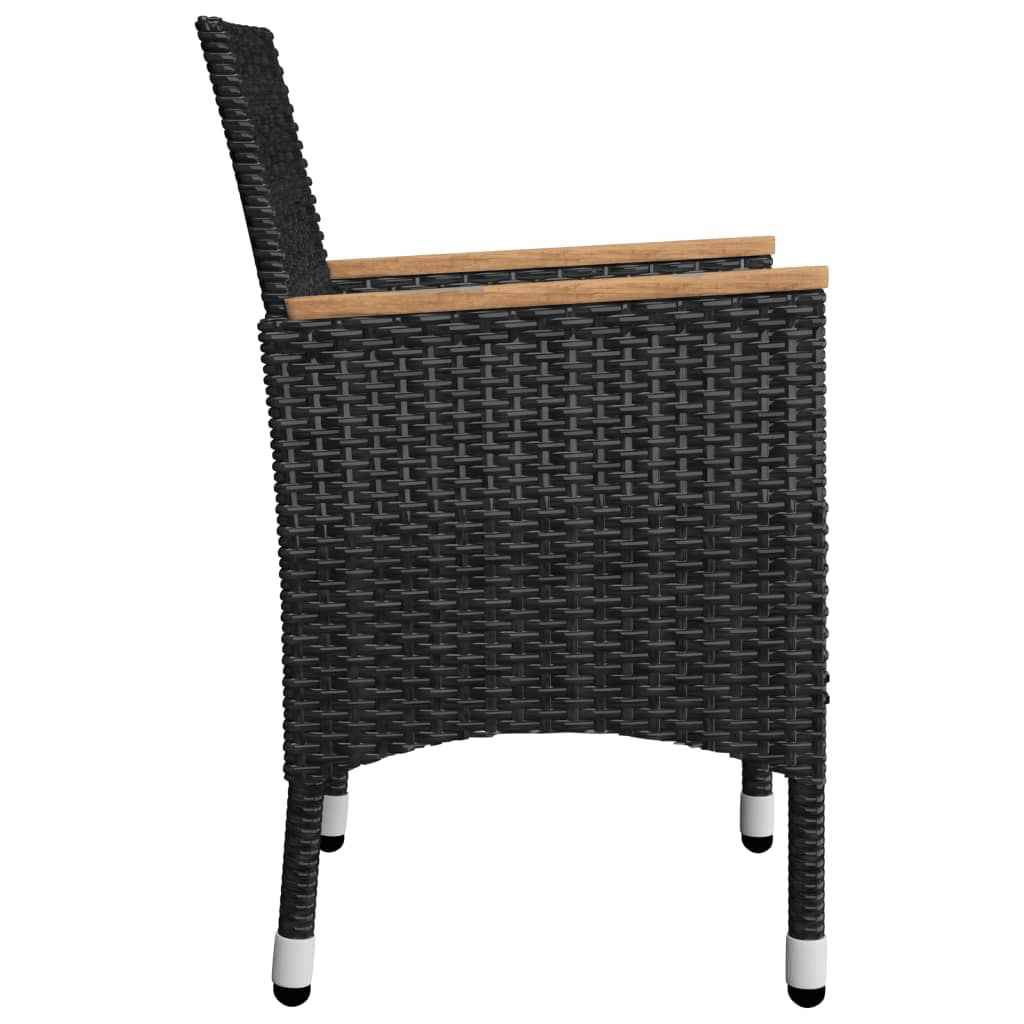 Garden Dining Set | Black | Solid acacia wood | Large | Durable