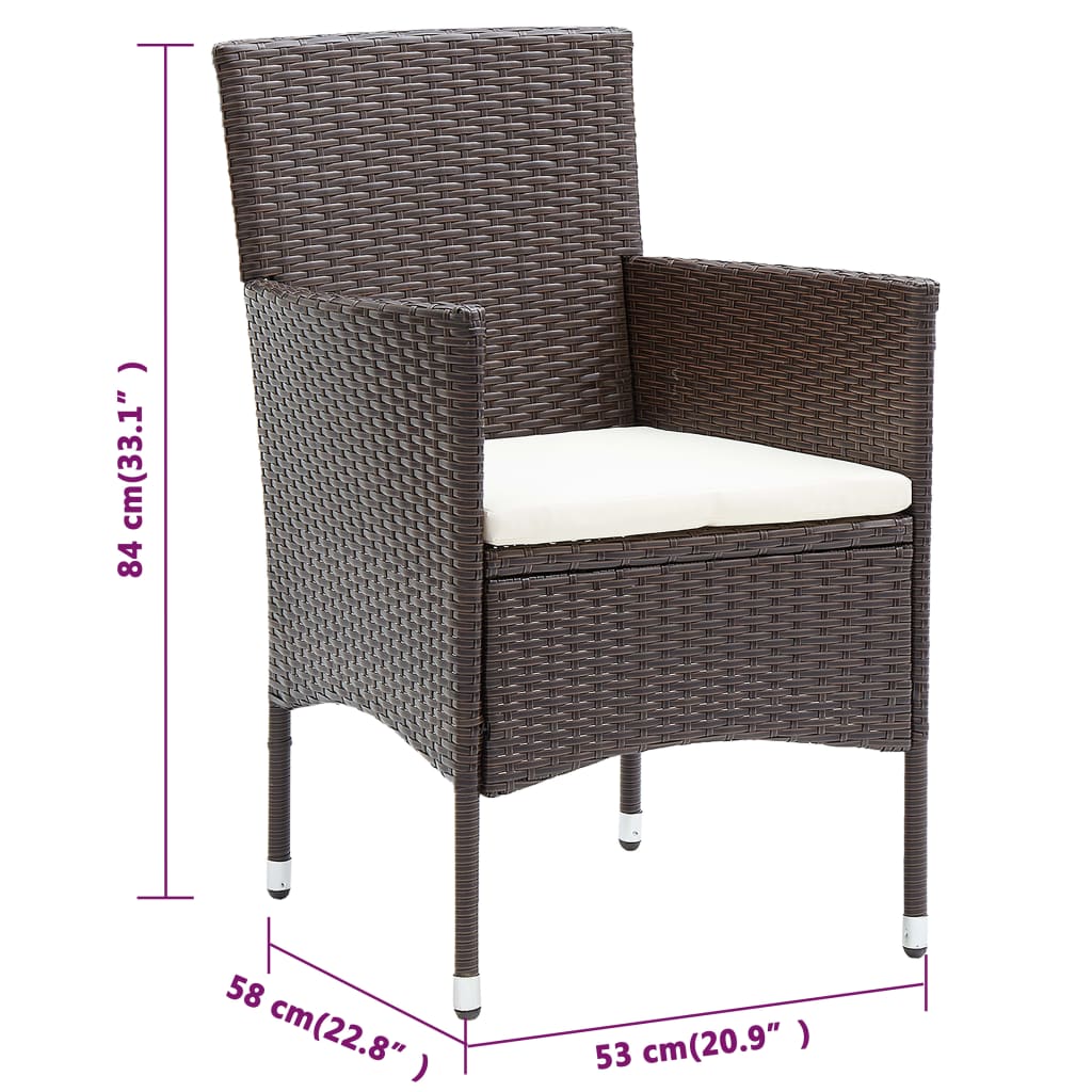 Garden Dining Set | Brown and Cream