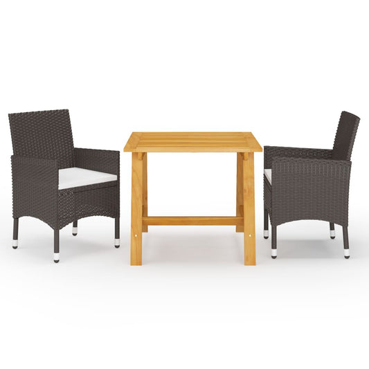 Garden Dining Set | Brown, Cream White