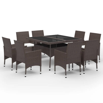 Garden Dining Set | Brown with cream cushions