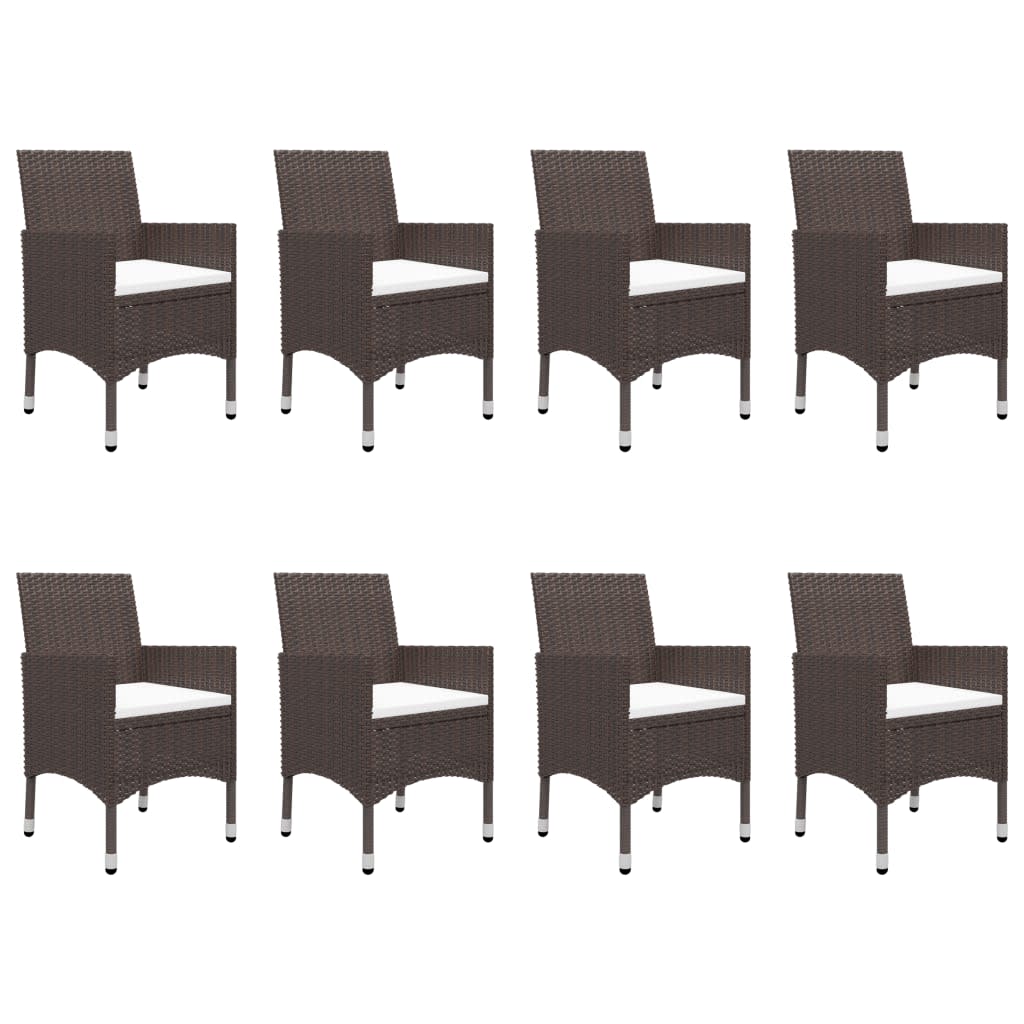 Garden Dining Set | Brown with cream cushions