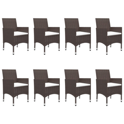 Garden Dining Set | Brown with cream cushions