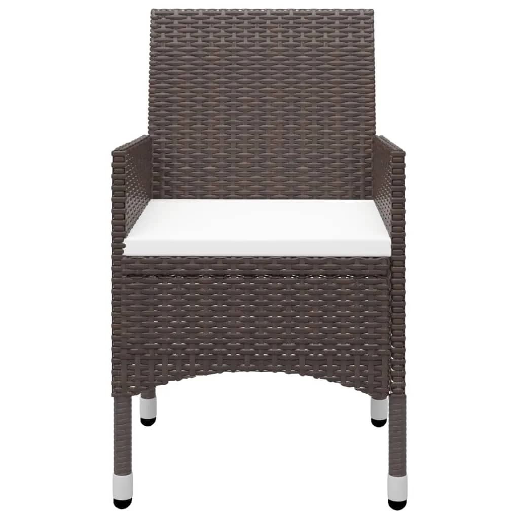 Garden Dining Set | Brown with cream cushions