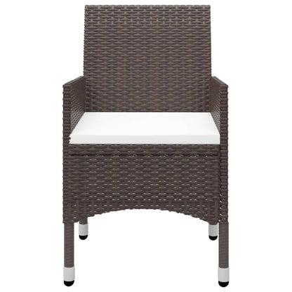 Garden Dining Set | Brown with cream cushions
