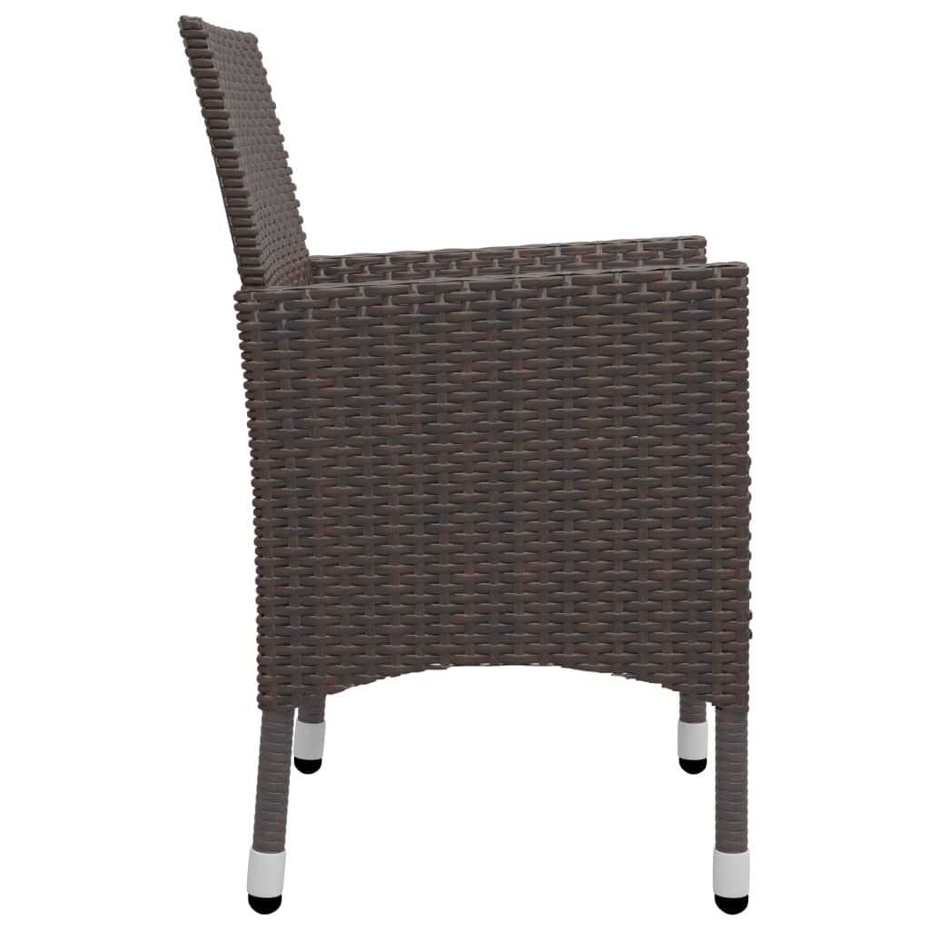 Garden Dining Set | Brown with cream cushions