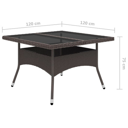 Garden Dining Set | Brown with cream cushions