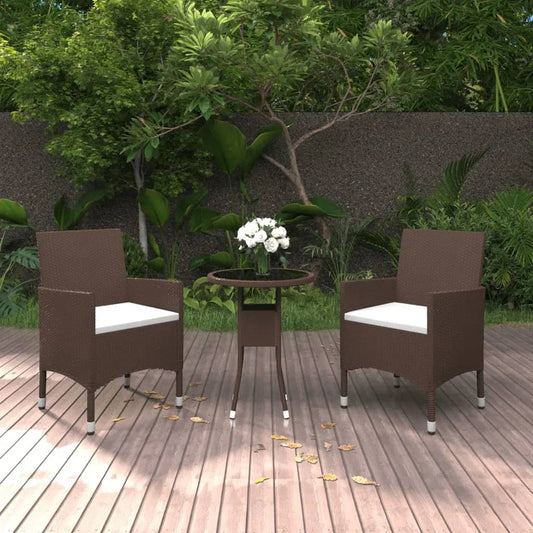 Garden Bistro Set | Brown,Cream White