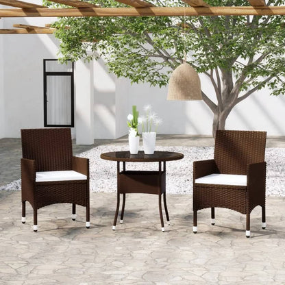 Garden Bistro Set | Brown | Poly rattan | Standard |  Removable Covers
