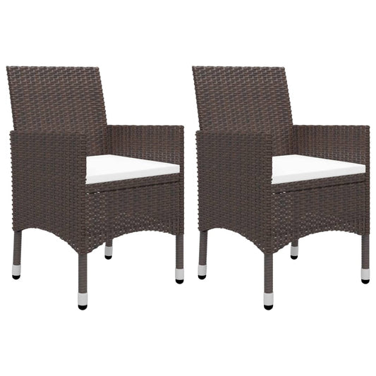 Garden Dining Set | Poly rattan: Brown, Cushion: Cream white