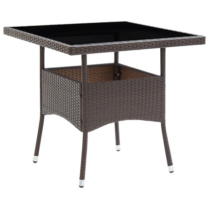 Garden Dining Set | Poly rattan: Brown, Cushion: Cream white