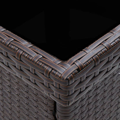 Garden Dining Set | Poly rattan: Brown, Cushion: Cream white