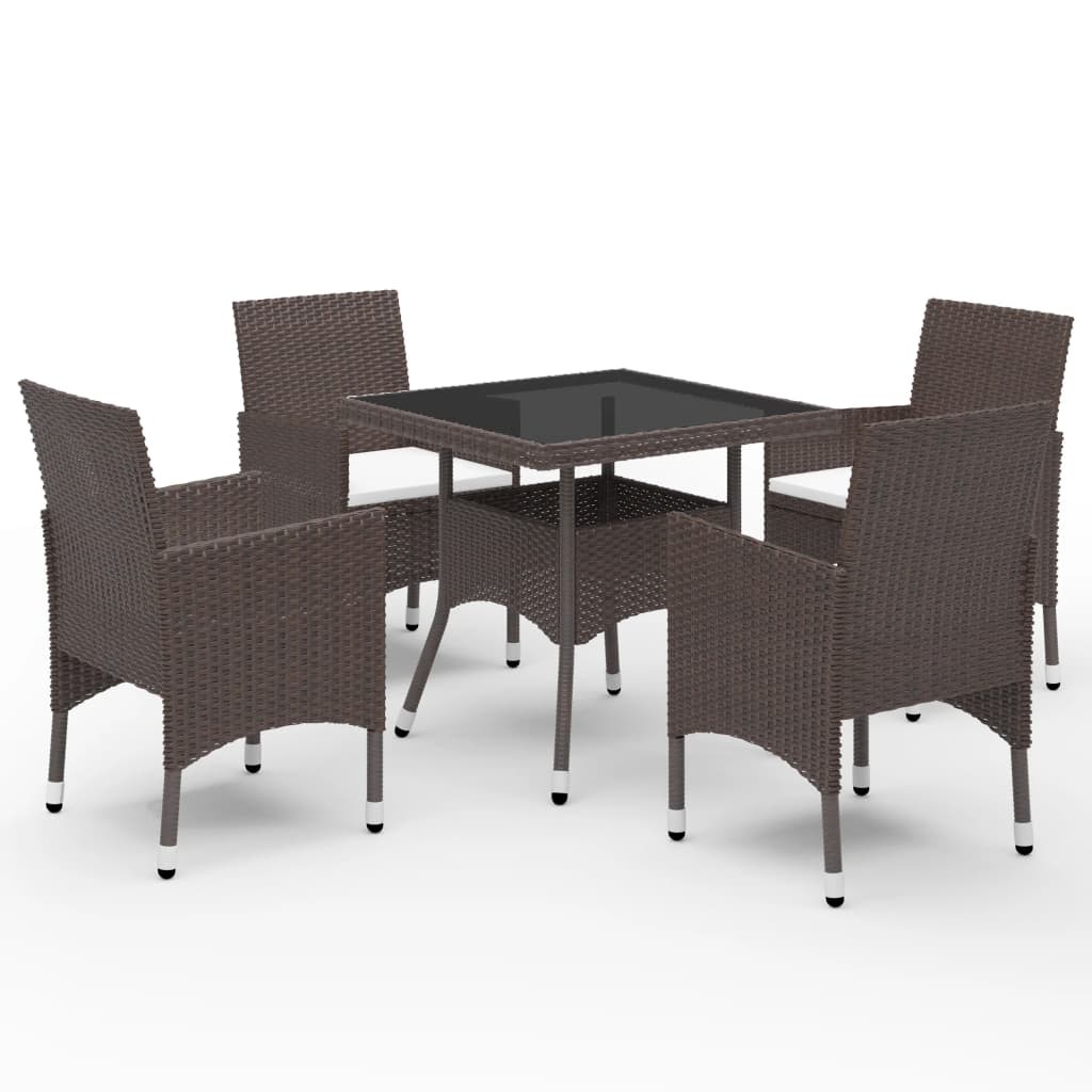 Garden Dining Set | Brown, Cream White
