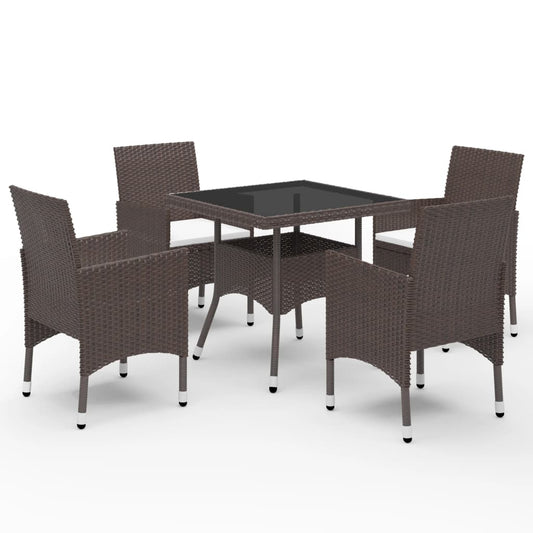 Garden Dining Set | Brown, Cream White