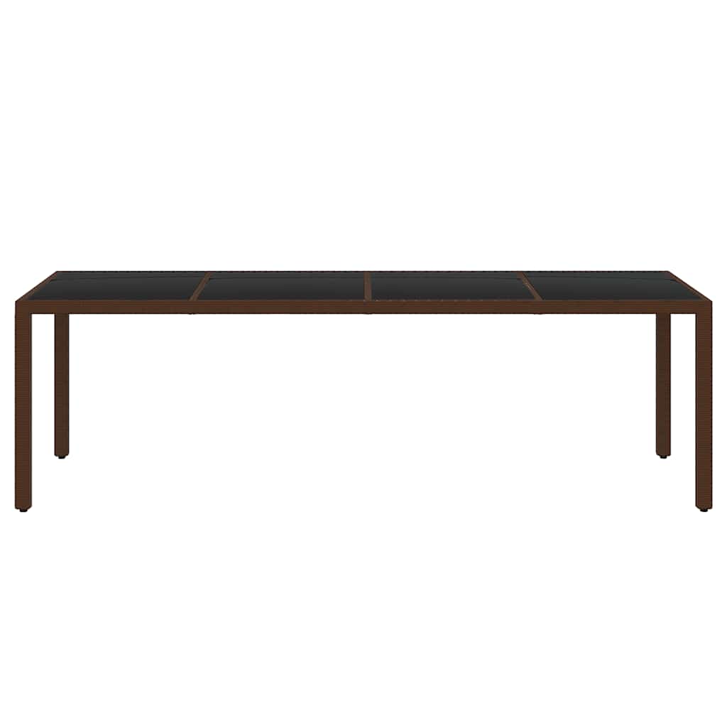 11 Piece Garden Dining Set Poly Rattan Brown