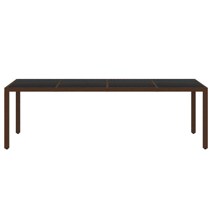 11 Piece Garden Dining Set Poly Rattan Brown