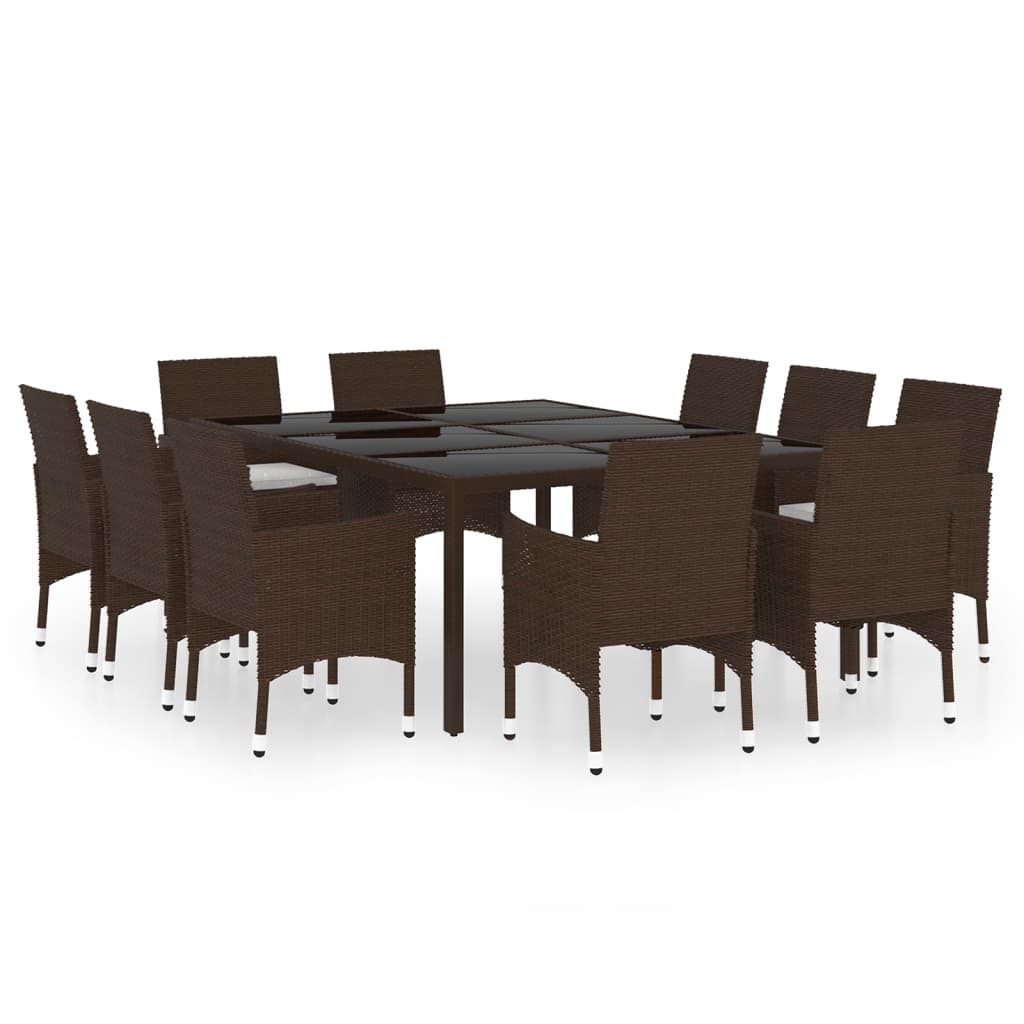 Garden Dining Set | Brown and cream white