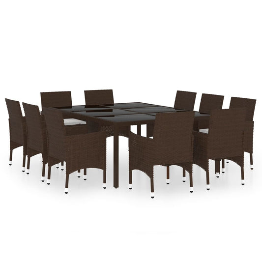 Garden Dining Set | Brown and cream white
