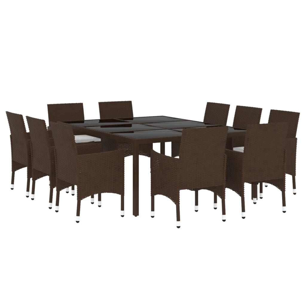 Garden Dining Set | Brown and cream white