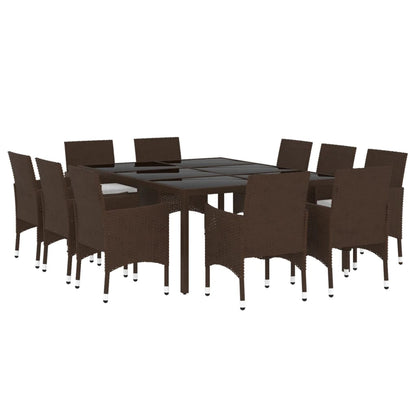 Garden Dining Set | Brown and cream white