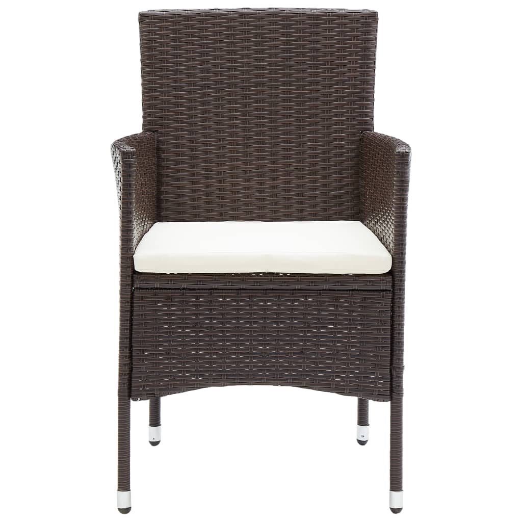 Garden Dining Set | Brown and cream white
