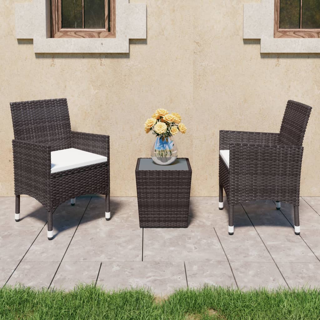 Garden Bistro Set | Brown, Cream White