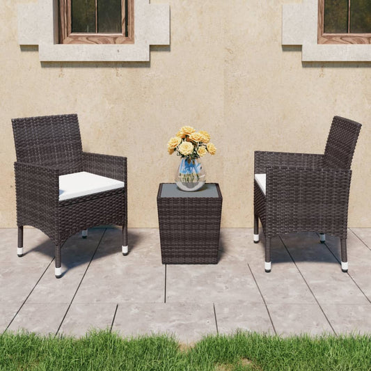 Garden Bistro Set | Brown, Cream White