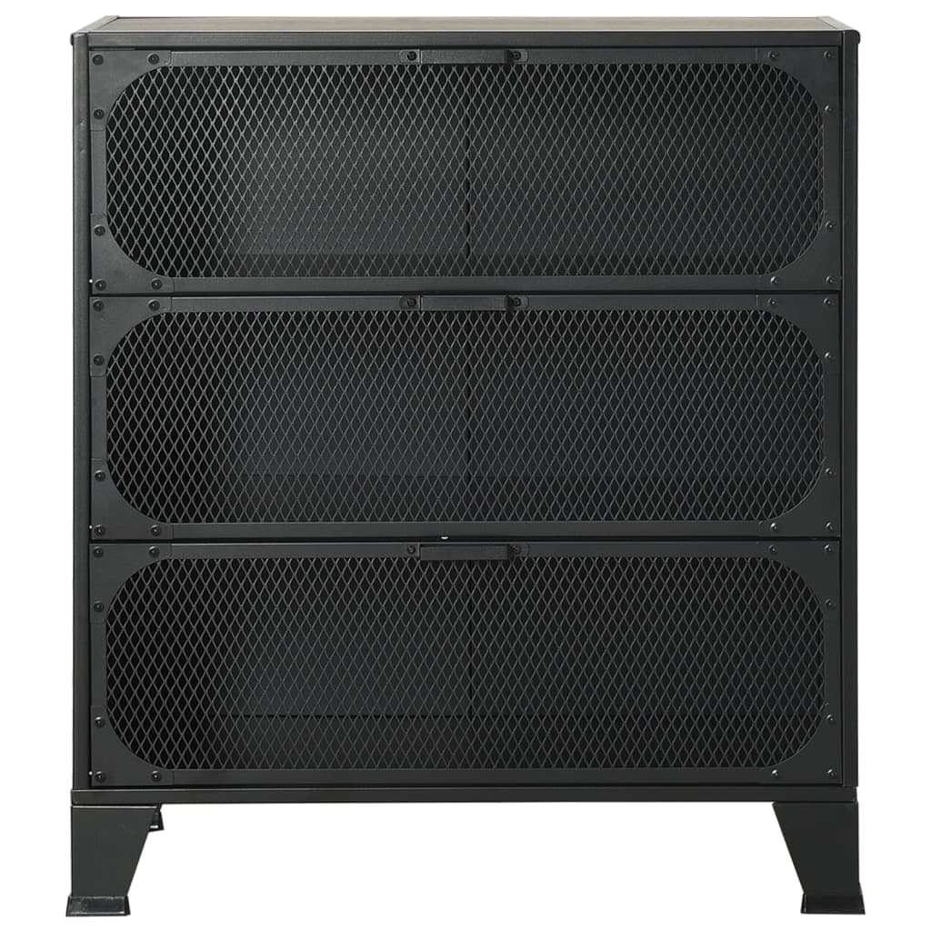 Storage Cabinet | Set of 2 | Grey | Metal, MDF | 72 x 36 x 82 cm