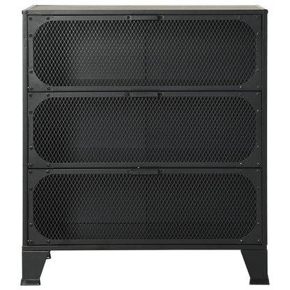 Storage Cabinet | Set of 2 | Grey | Metal, MDF | 72 x 36 x 82 cm