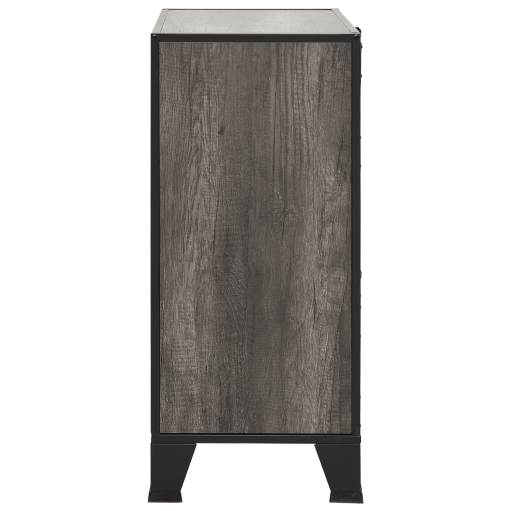 Storage Cabinet | Set of 2 | Grey | Metal, MDF | 72 x 36 x 82 cm