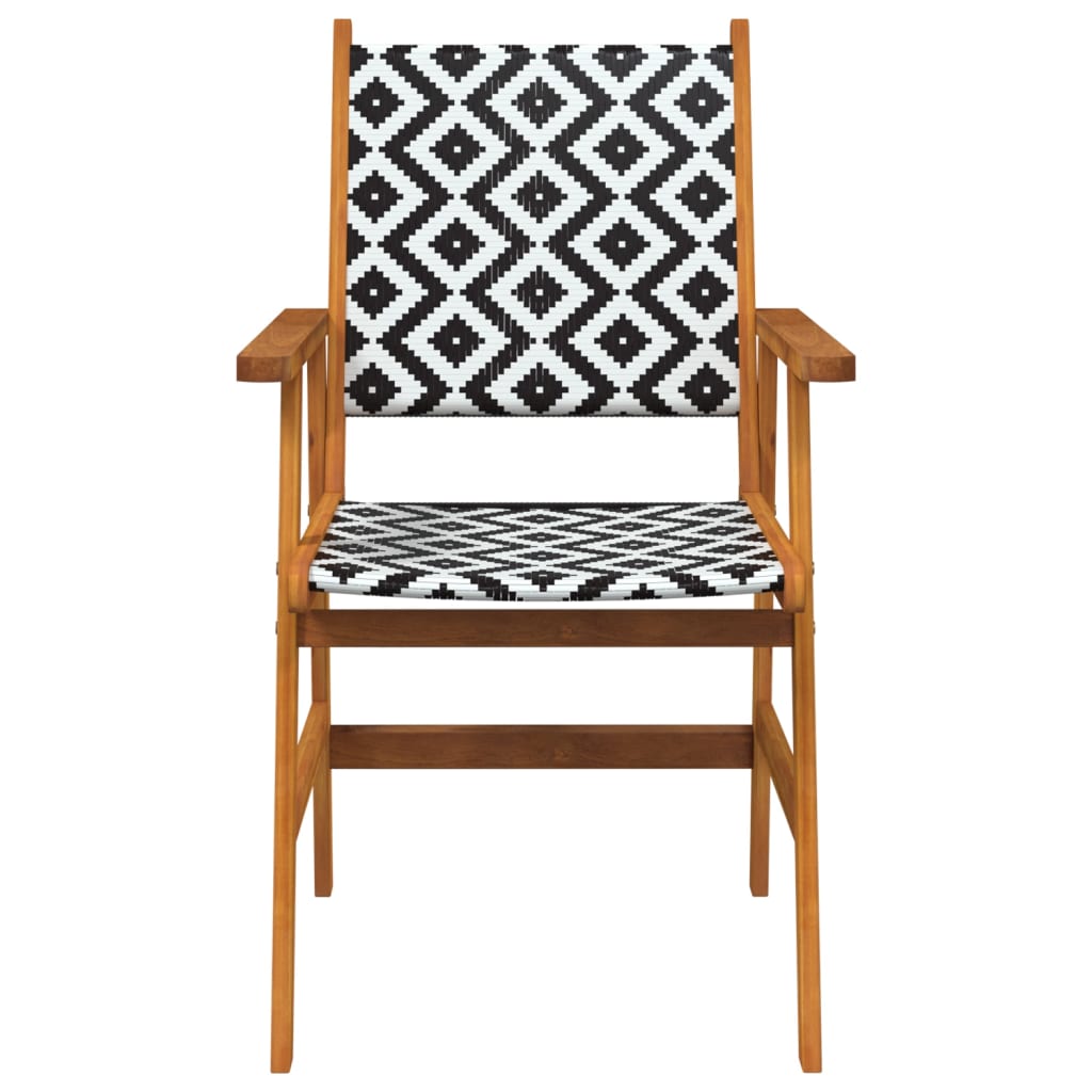 Garden Chair | Set of 6 | Acacia wood and black