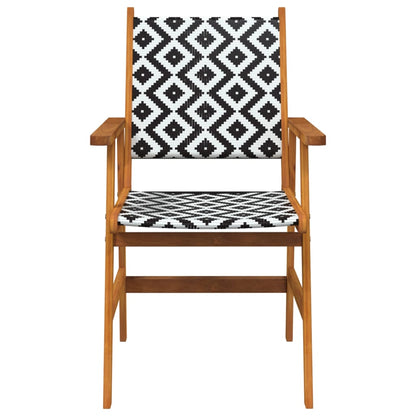 Garden Chair | Set of 6 | Acacia wood and black