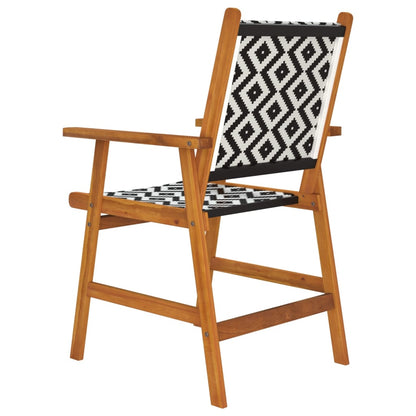 Garden Chair | Set of 6 | Acacia wood and black