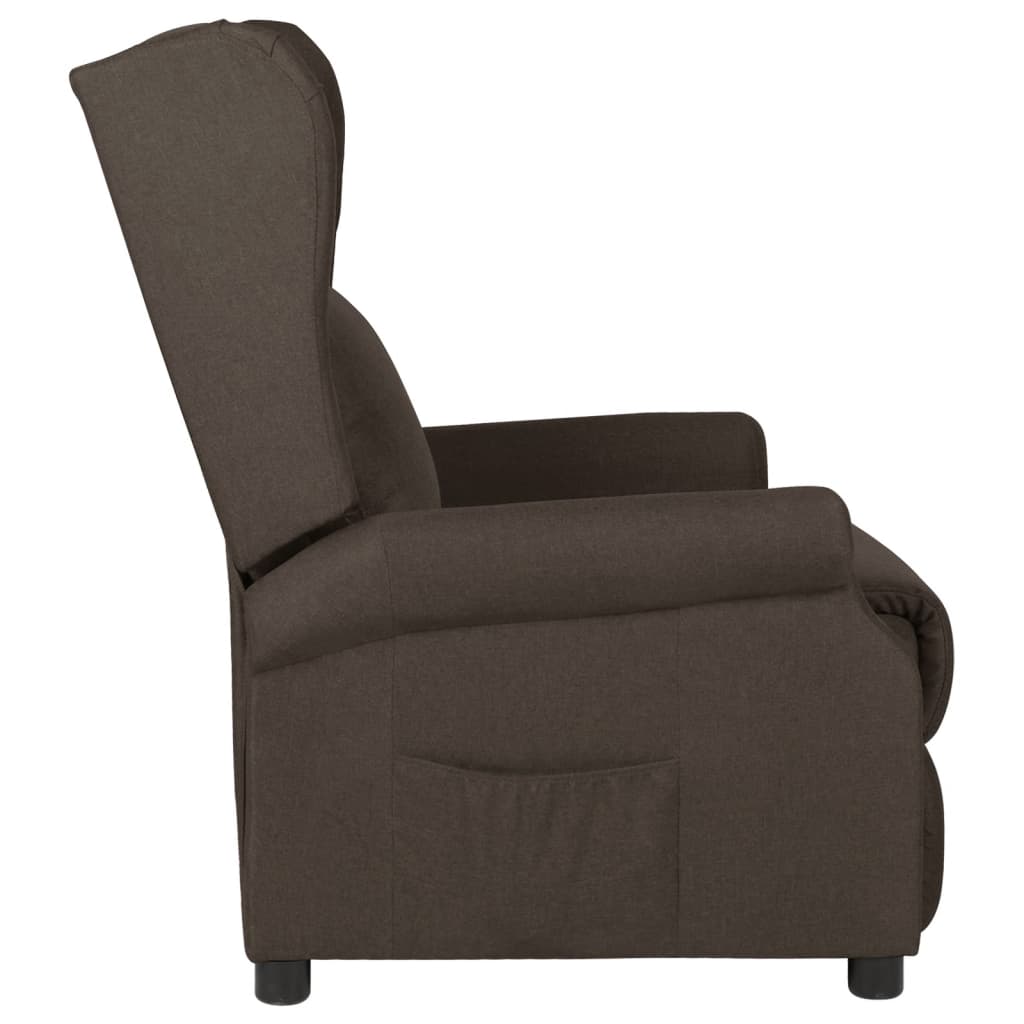 Recliner Chair Dark Brown Fabric