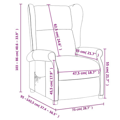 Recliner Chair Dark Brown Fabric