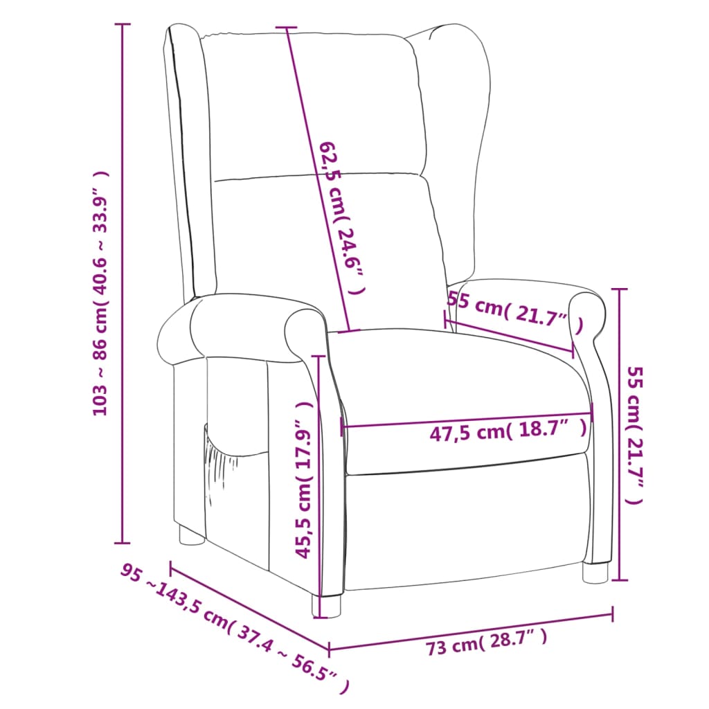 Recliner Chair Dark Green Fabric